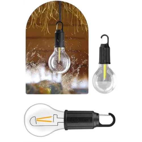 Mey İthalat® Taşınabilir Şarjlı Led Ampul Askılı Lamba Kamp Bahçe Lambası