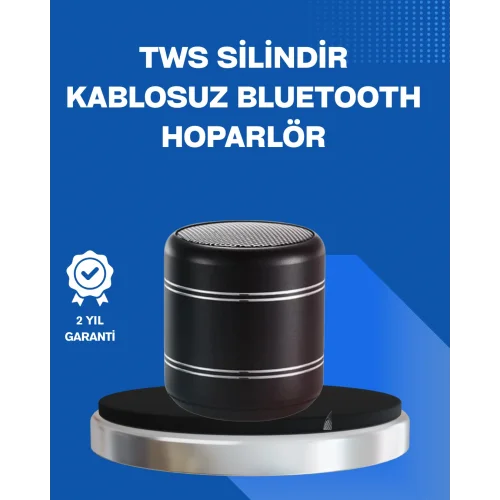 Mey İthalat® Taşınabilir Silindir Tasarım Bluetooth 5.0 Hoparlör Yüksek Bas Performanslı