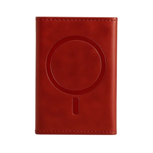 Mey İthalat®  Tema Magsafe Deri Kartlık - Kırmızı