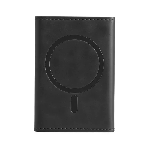 Mey İthalat®  Tema Magsafe Deri Kartlık - Siyah