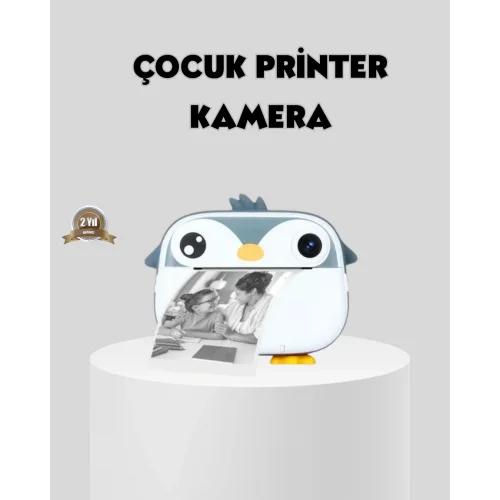 Mey İthalat® Termal Baskı Çocuk Kamerası HD Çekim USB Şarjlı Eğitici Oyuncak