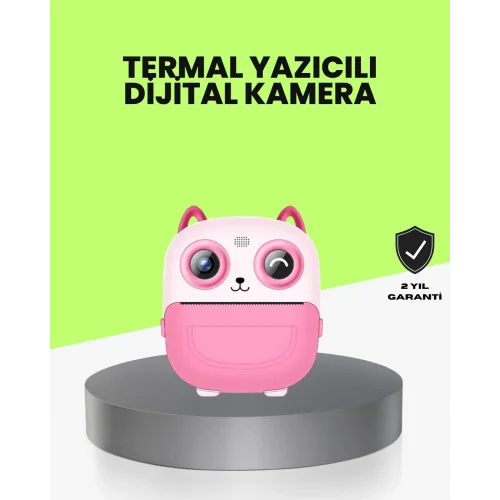 Mey İthalat® Termal Baskı Özellikli Çocuk Kamerası 1080P Video Destekli