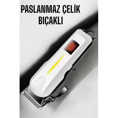 Mey İthalat® Tıraş Makinesi Profesyonel Saç Ve Sakal Kesme Milim Ayarlı Dijital Göstergeli