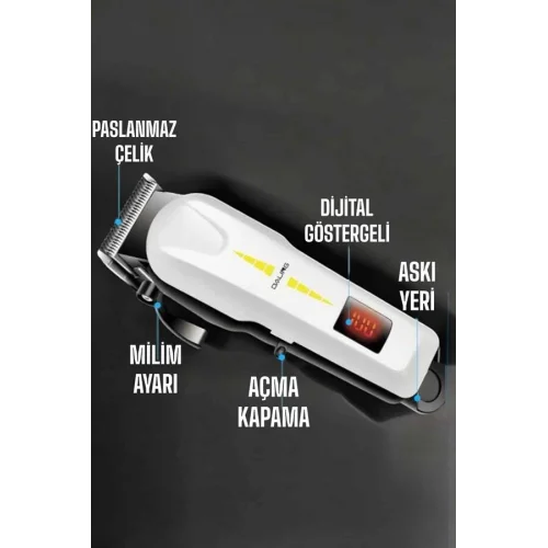 Mey İthalat® Tıraş Makinesi Uzun Ömürlü Batarya, Keskin Bıçaklar ve Profesyonel
