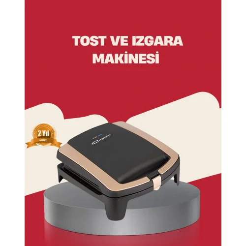 Mey İthalat® Tost Makinesi Yapışmaz Plaka 1500 Watt Güçlü Performans