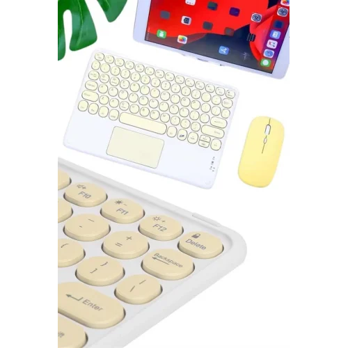 Mey İthalat® Touchpad Tüm Cihazlara Uyumlu Bluetooth Klavye Touchpad Slim Kablosuz Wifi Q Klavye