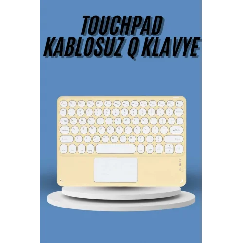 Mey İthalat® Touchpad Tüm Cihazlara Uyumlu Bluetooth Klavye Touchpad Slim Kablosuz Wifi Q Klavye