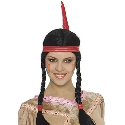 Mey İthalat® Tüylü Örgülü Hint Peruğu Kızılderili Peruğu