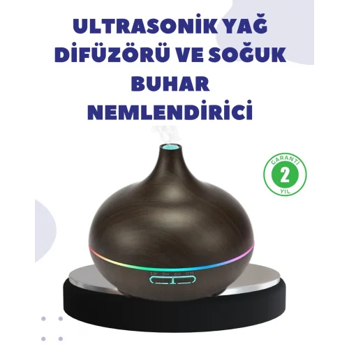 Mey İthalat® BN01 Uçucu Yağ Uyumlu Renkli LED Işıklı Nemlendirici