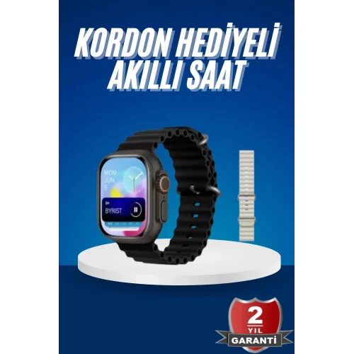 Mey İthalat® Ultra Akıllı Saat 49 Mm Çift Kordonlu Arama Cevaplama Bluetooth Bağlantılı