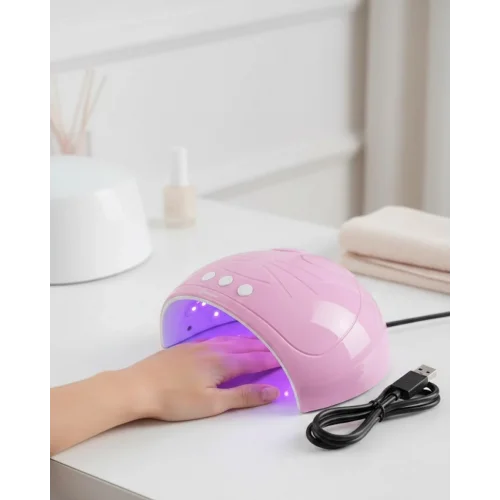 Mey İthalat® Ultraviyole Işıklı 15 Ledli 45W Oje Kurutucu Makine Pembe