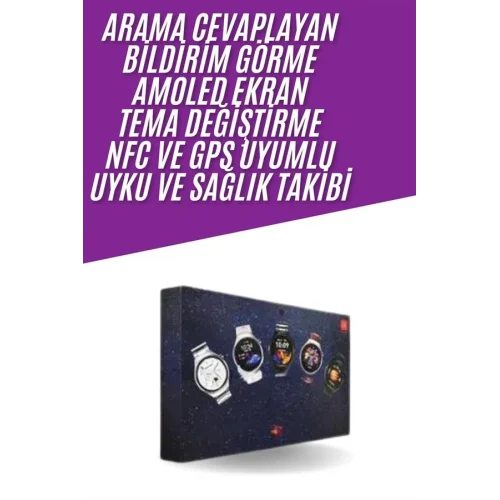 Mey İthalat® Unısex Yuvarlak Ekranlı 7 Kordonlu Akıllı Saat GPS Destekli Çoklu Kordon Seçeneği