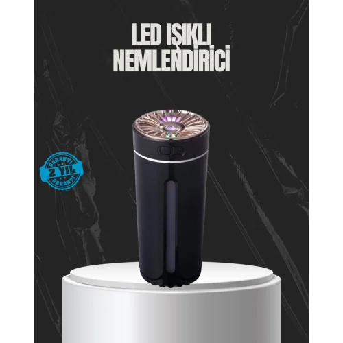 Mey İthalat® USB Aromaterapi Difüzör Ultrasonik Hava Nemlendirici LED Gece Lambalı