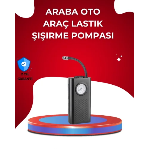 Mey İthalat® USB Şarjlı Kompakt Elektrikli Hava Kompresörü 3000 mAh