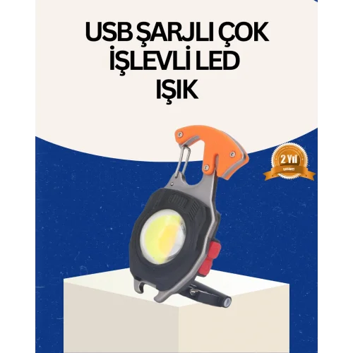 Mey İthalat® USB Şarjlı Mini LED Anahtarlık Fener