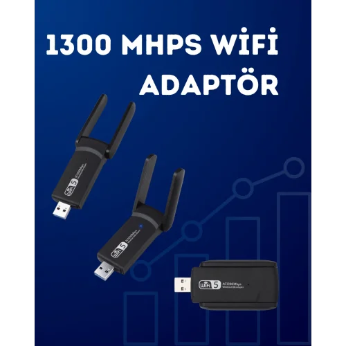 Mey İthalat® USB WiFi Adaptör – 1200 Mbps Hız