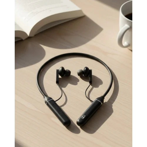 Mey İthalat® Uzun Süre Kullanımlı Kablosuz Boyun Askılı Stereo Kulaklık Güçlü Bas ve Net Ses