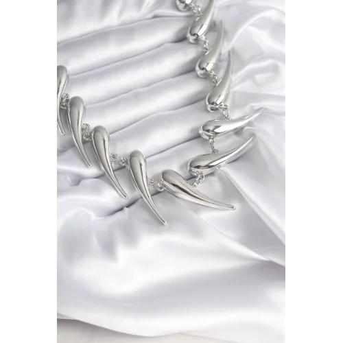 Mey İthalat® VIP Seri Özel Model Gümüş Renk Kadın Kolye