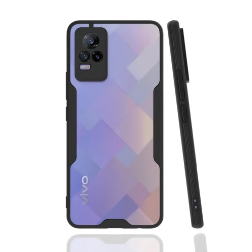 Mey İthalat®  Vivo V21e Kılıf Platin Silikon - Siyah