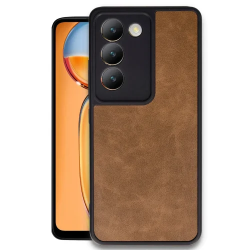 Mey İthalat®  Vivo V30 Lite 4G Kılıf Aras Deri Kapak - Taba