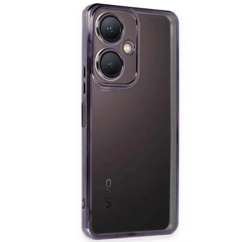 Mey İthalat®  Vivo Y27 Kılıf  Lensli Silikon - Mor