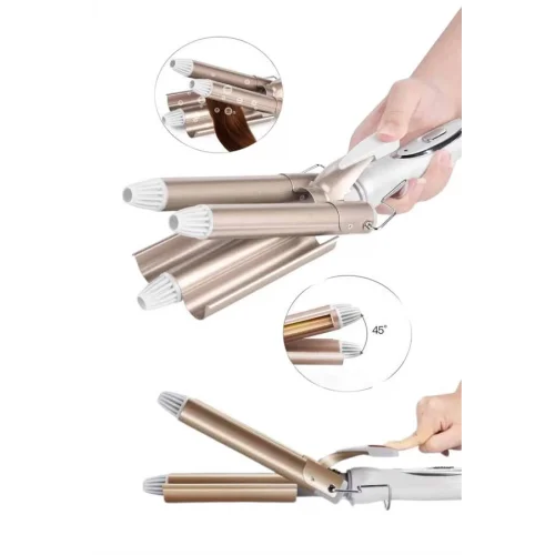 Mey İthalat® Wag Maşa Yeni Nesil Yüksek Isı Ayarlı Seramik Kaplama Saç Şekillendirici Doğal Bukle