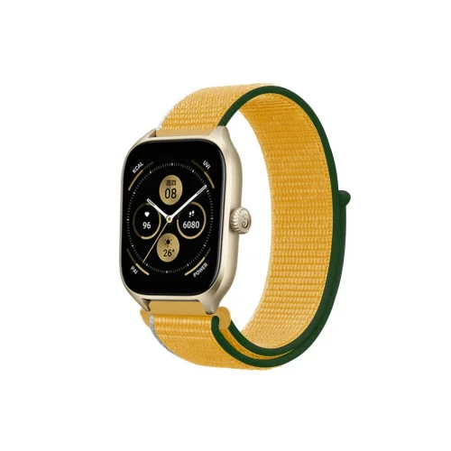 Mey İthalat®  Watch 22mm Hasırlı Cırtcırtlı Kordon - Sarı