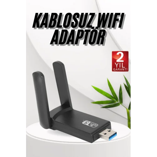 Mey İthalat® Wifi Adaptörü Bt5.0 Wifi 2si Bir Arada Çift Bantlı Çift Anten