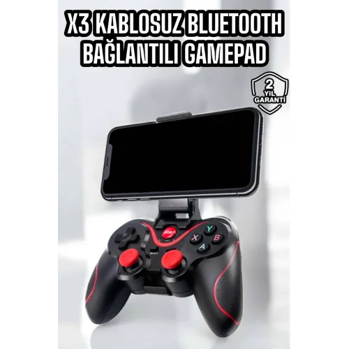 Mey İthalat® X3 Gamepad Oyun Kolu Bluetooth Bağlantılı Gamestick Android Uyumlu