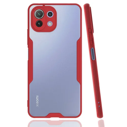Mey İthalat®  Xiaomi Mİ 11 Lite Kılıf Platin Silikon - Kırmızı