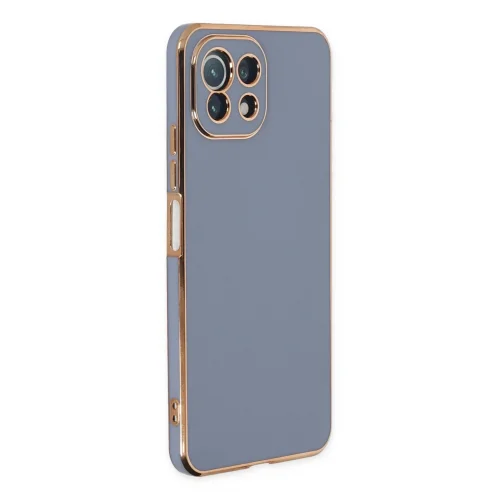 Mey İthalat®  Xiaomi Mİ 11 Lite Kılıf Volet Silikon - Mavi