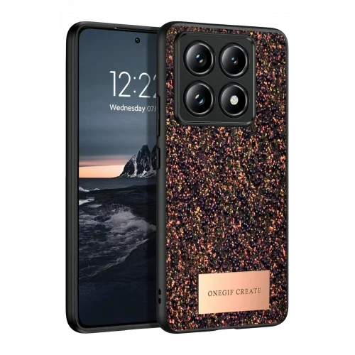 Mey İthalat®  Xiaomi Mi 14T Pro Bright Simli Kapak - Derin Mor