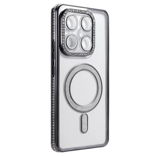 Mey İthalat®  Xiaomi Mi 15T Pro Joke Simli Magneticsafe Kılıf - Siyah