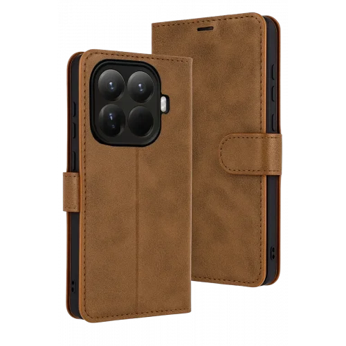 Mey İthalat®  Xiaomi Mi 15T Pro Trend S Plus Kapaklı Kılıf - Taba