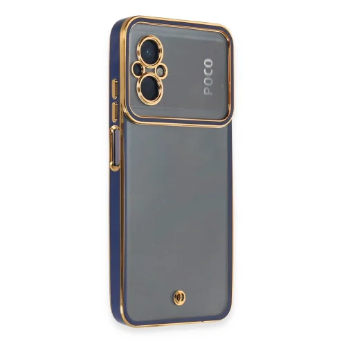 Mey İthalat®  Xiaomi Poco M5 Kılıf Liva Lens Silikon - Mavi