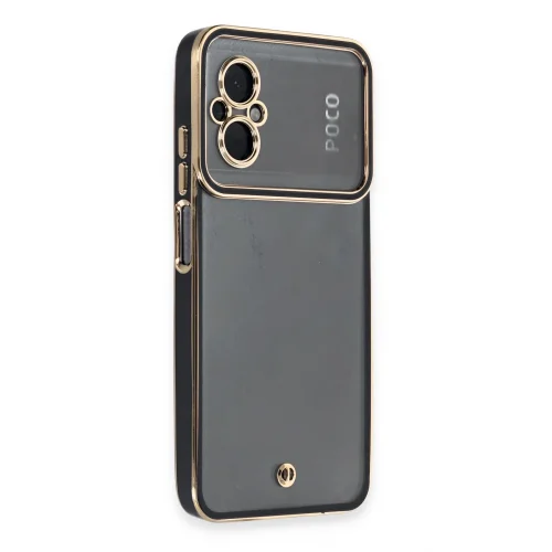 Mey İthalat®  Xiaomi Poco M5 Kılıf Liva Lens Silikon - Siyah