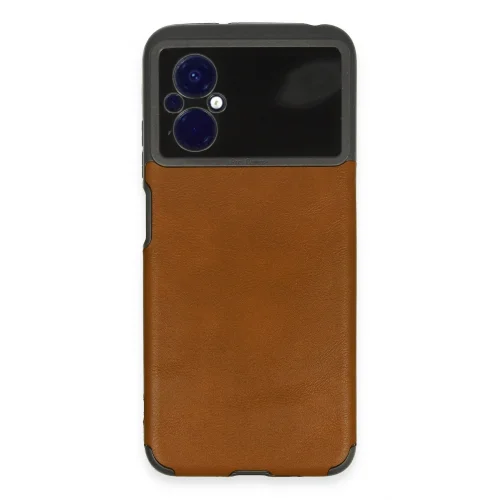 Mey İthalat®  Xiaomi Poco M5 Kılıf Loop Deri Silikon - Kahverengi