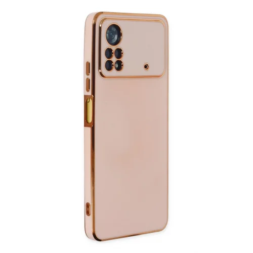 Mey İthalat®  Xiaomi Poco X4 Pro 5G Kılıf Volet Silikon - Pembe