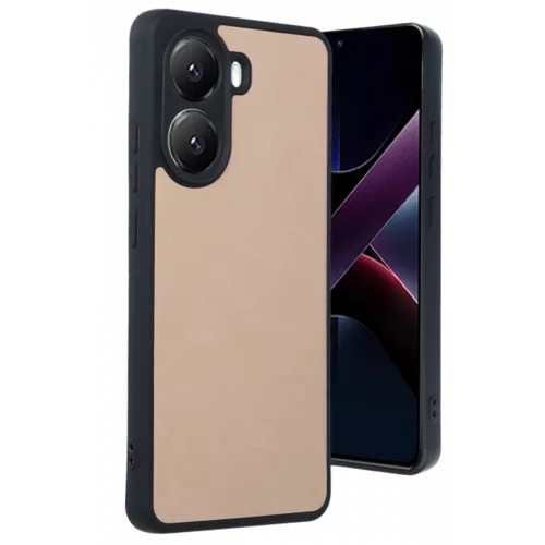 Mey İthalat®  Xiaomi Poco X7 Pro Kılıf Aras Deri Kapak - Pudra