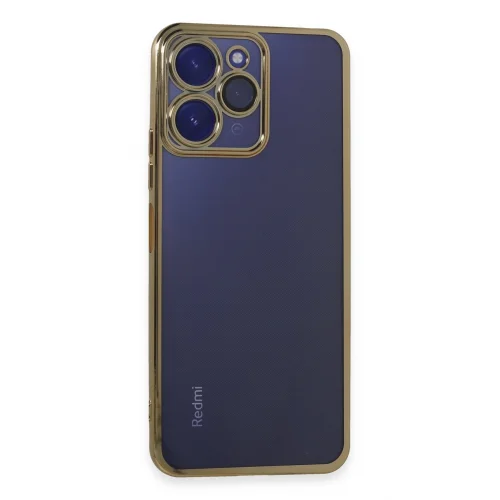Mey İthalat®   Redmi 12 Kılıf  Lensli Silikon - Gold