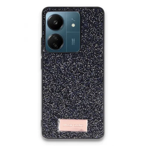Mey İthalat®  Xiaomi Redmi 13C Bright Simli Kapak - Siyah