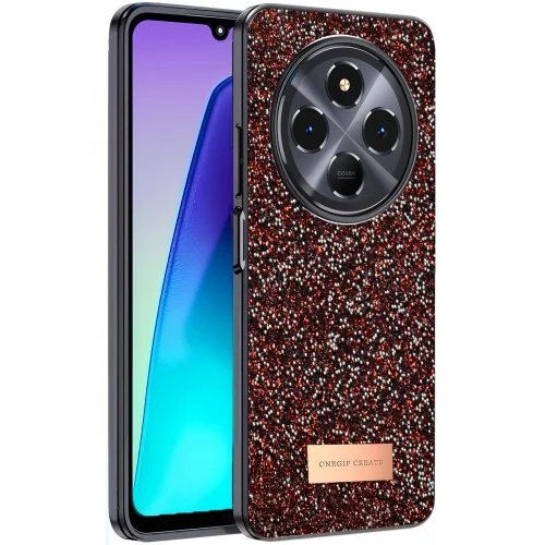 Mey İthalat®  Xiaomi Redmi 14C Bright Simli Kapak - Derin Mor