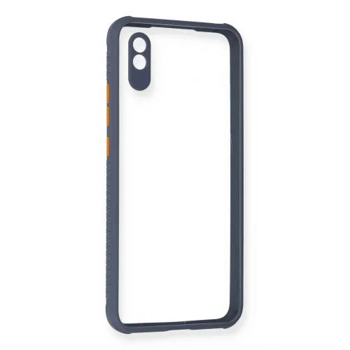 Mey İthalat®  Xiaomi Redmi 9A Kılıf Miami Şeffaf Silikon - Gri