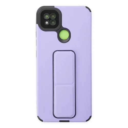 Mey İthalat®  Xiaomi Redmi 9C Kılıf Mega Standlı Silikon - Lila
