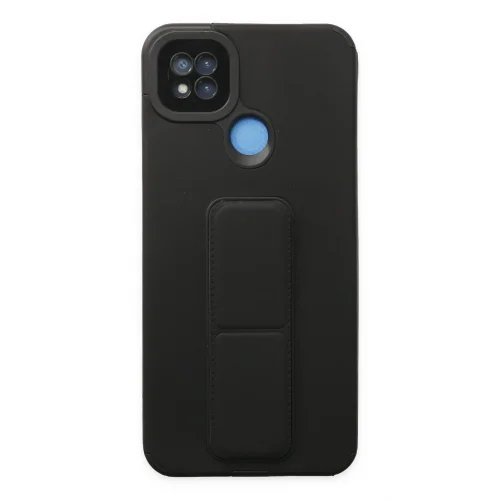 Mey İthalat®  Xiaomi Redmi 9C Kılıf Mega Standlı Silikon - Siyah