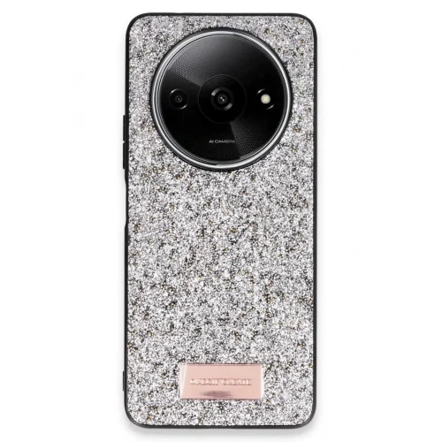 Mey İthalat®  Xiaomi Redmi A3 4G Bright Simli Kapak - Gümüş