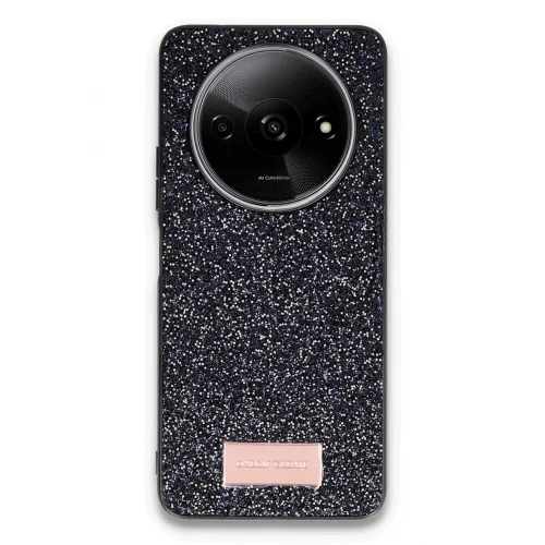 Mey İthalat®  Xiaomi Redmi A3 4G Bright Simli Kapak - Siyah