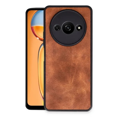 Mey İthalat®  Xiaomi Redmi A3 4G Kılıf Aras Deri Kapak - Taba