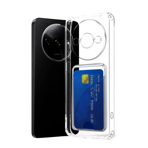 Mey İthalat®  Xiaomi Redmi A3 4G Kılıf Kart Şeffaf Silikon - Şeffaf
