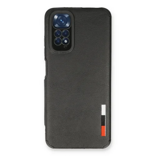 Mey İthalat®  Xiaomi Redmi Note 11 Kılıf Loop Deri Silikon - Siyah